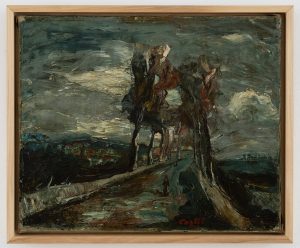 משה קסטל, "שדרה בצפת", 1938. שמן על בד, אוסף משכן לאמנות עין-חרוד