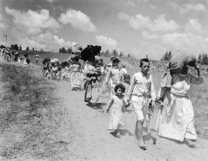 שיירת פליטים ערבים שברחו מביתם במלחמת העצמאות