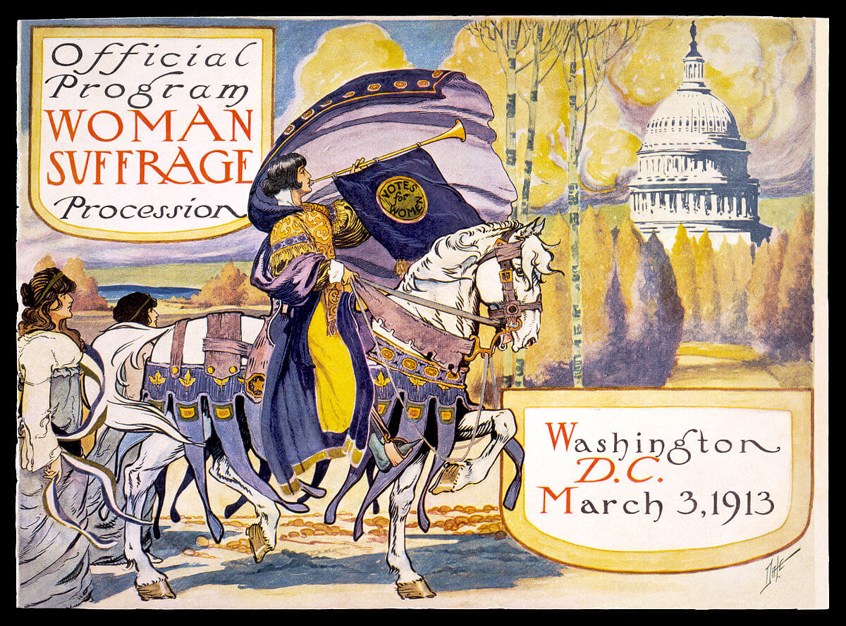 גלויה של התנועה הסופרג'יסטית, מרץ 1913 (מתוך ויקיפדיה)